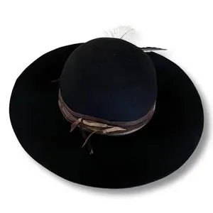 Hand Crafted | Accessories | Black Wool Brimmed Hat With  display picture 2